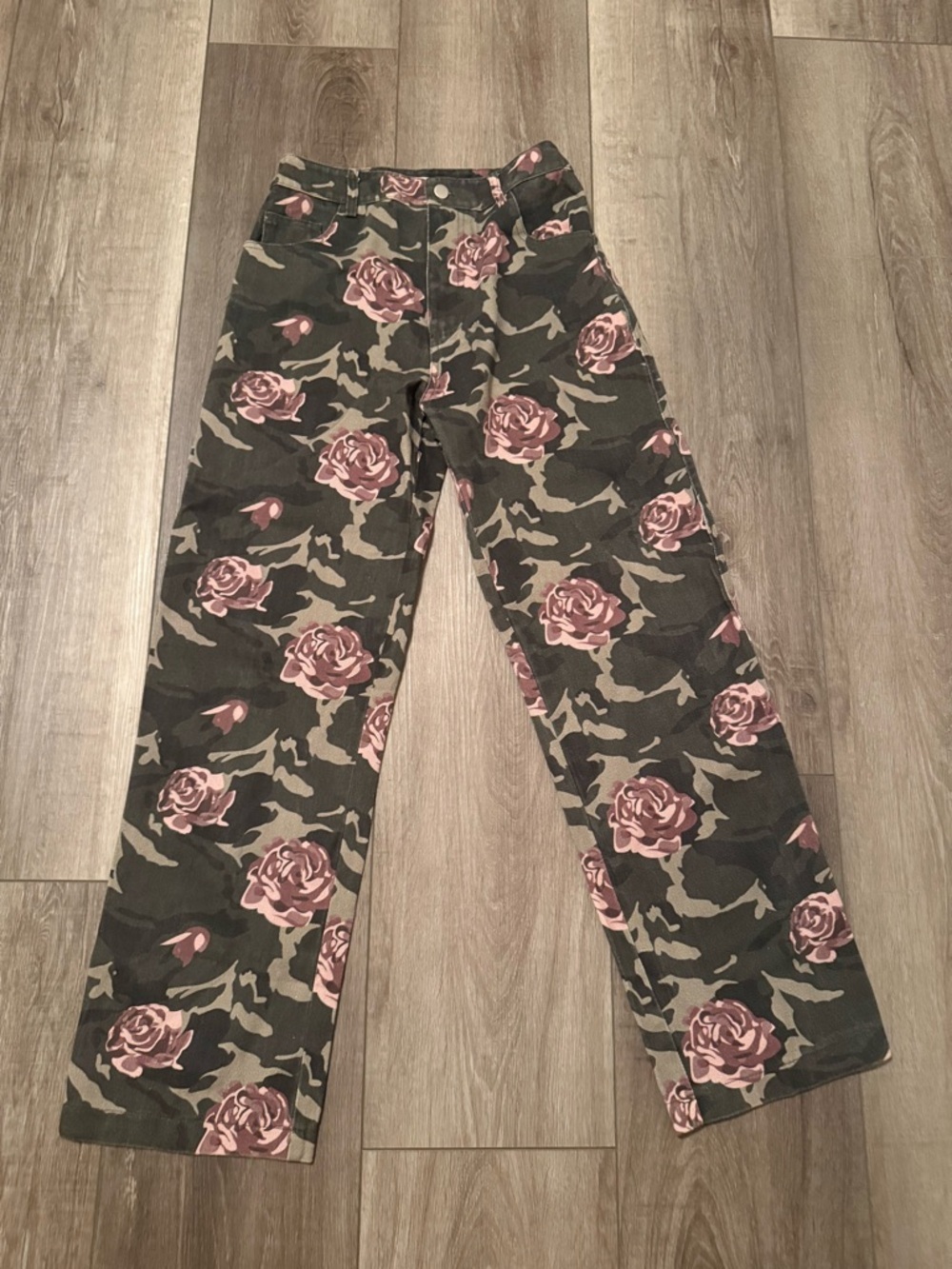 Pink Lily Rose Patterned Flare Jeans